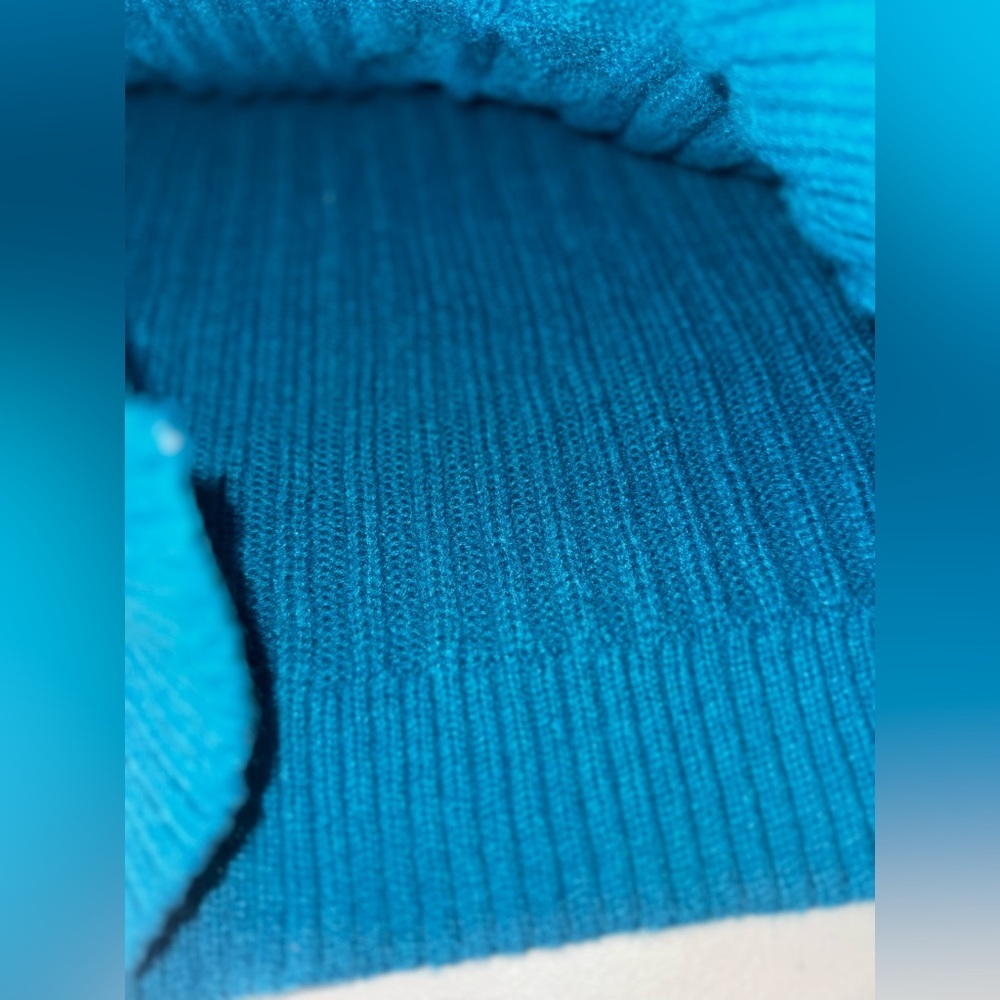 NWT Time & Tru Long Sleeve High Neck Knit Sweater Blue Women’s Large (12-14) - Picture 6 of 10